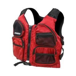 Gilet Kayak Pêche Aqua Design Kaaki 50N Rouge